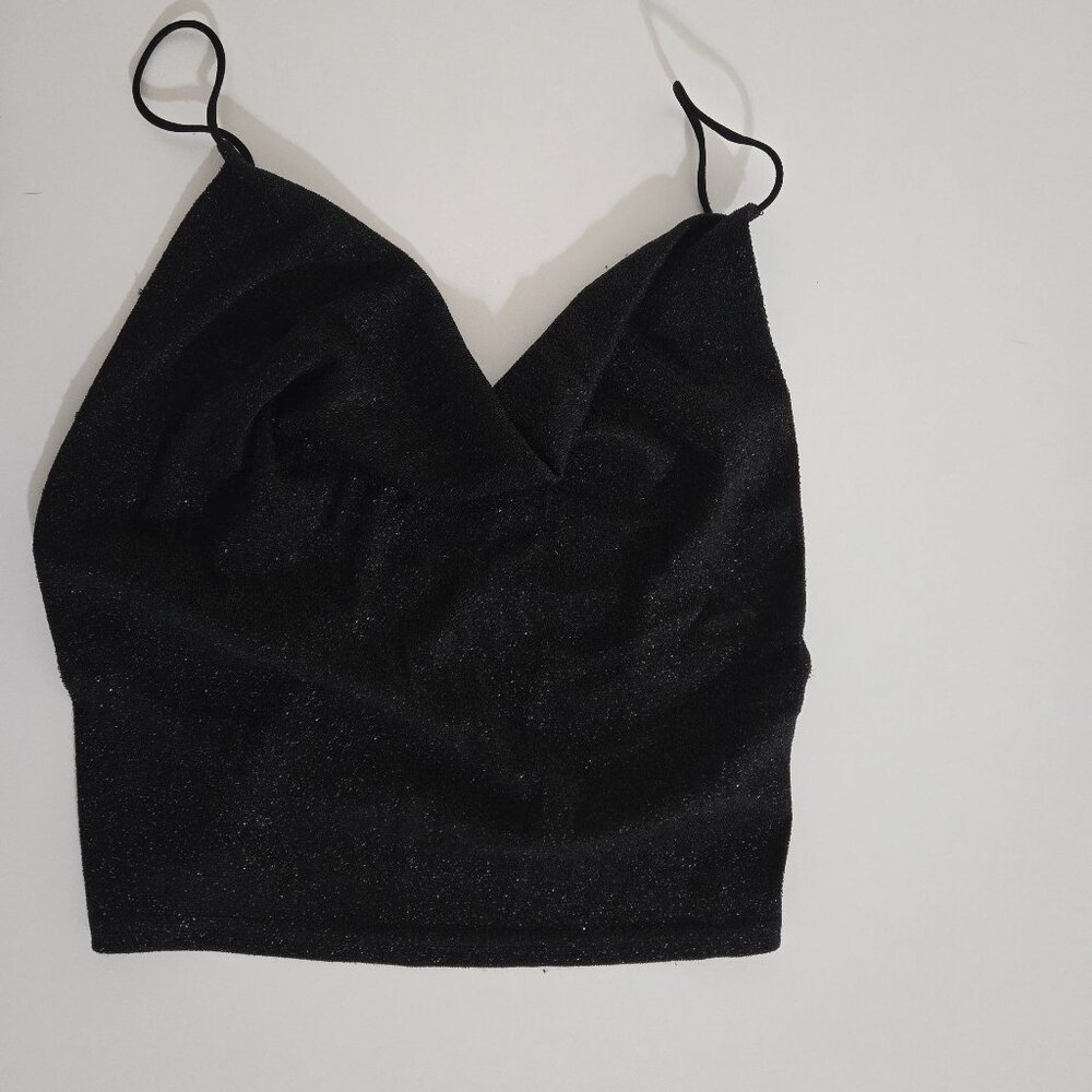 Sparkly black crop top